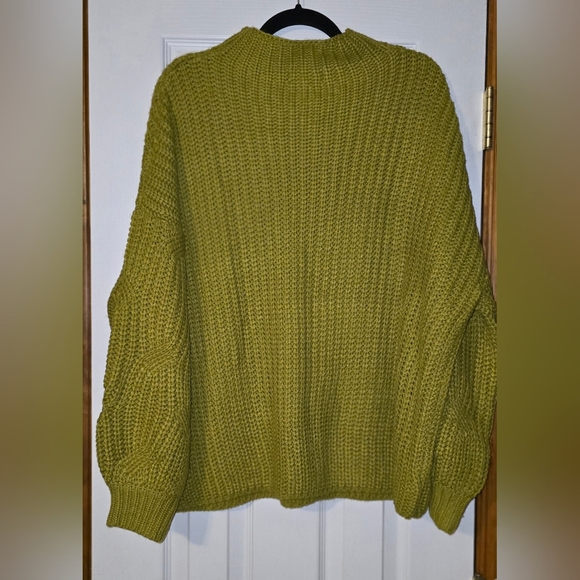 Listicle Olive Cable Knit Women's Mockneck Sweater Streetwear Trendy Retro - Picture 2 of 6